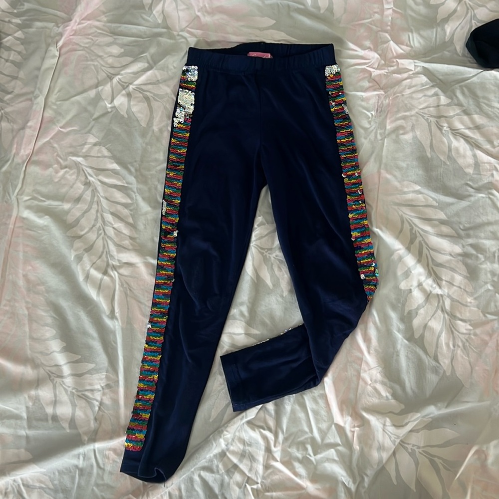 Two comfy glittery leggings for girls that fit 5-6T
